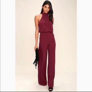 Lulu’s Maroon Halter Neck Jumpsuit